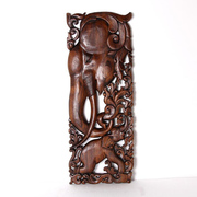 泰国手工木雕玄关走廊过道，装饰挂件客厅，大象壁挂实木工艺品雕花板