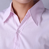 春秋款粉色衬衫长袖女条纹职业装正装V领粉短袖衬衣收腰工作服ol