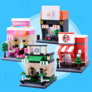 兼容乐高积木拼装玩具迷你小建筑街景，城市系列房子场景模型男孩子