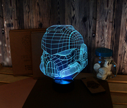 创意战锤40000头盔led小夜灯3D立体台灯卧室床头婴儿睡眠灯节能