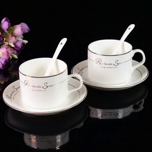 欧式咖啡杯套装 骨瓷咖啡杯3件套 创意陶瓷咖啡杯碟logo定制