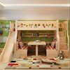 定制实木子母床多功能书桌床高低床儿童双层床梯柜上下铺床带滑梯