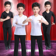 男童拉丁舞练功服男孩中国舞，形体服儿童，舞蹈套装少儿长袖短袖上衣