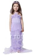 cos万圣节美人鱼服装公主，表演服装儿童紫色美人鱼公主纱裙