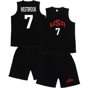 usa美国梦十梦之队球衣7号威斯布鲁克篮球服套装加肥加大码