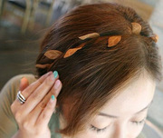 韩国进口绒布树叶森女系时尚气质发箍发带头饰发饰