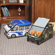 卡通儿童汽车牛津布有盖衣服整理箱创意储物箱宝宝玩具收纳箱