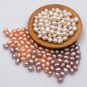 6-7mm小米形珍 珠项链手链天然水滴形淡水珍珠散珠 diy半成品材料