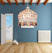波西米亚灯具地中海风格白色，水晶单头小吊灯，卧室餐厅灯创意个性