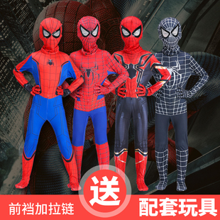 儿童蜘蛛侠紧身衣英雄归来超凡成人，连体钢铁衣服男童套服装圣诞节