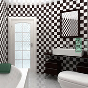 pvc自粘墙纸简约黑白马赛克，贴纸防水房卫生间瓷砖，自贴壁纸墙贴画