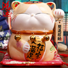 日本招财猫摆件 波斯猫 陶瓷家居 创意生日 陶瓷储钱罐
