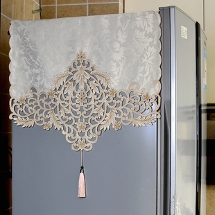 冰箱巾盖布欧式对开门单双开门田园布艺绣花防尘罩冰箱罩洗衣机罩