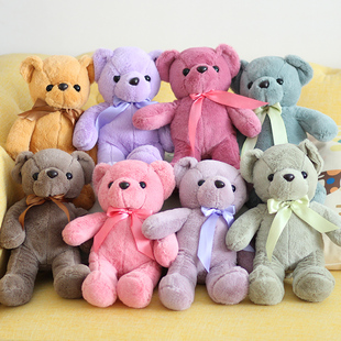 彩色泰迪熊公仔抱抱熊，毛绒玩具小号布娃娃机小熊婚庆玩偶女生礼物