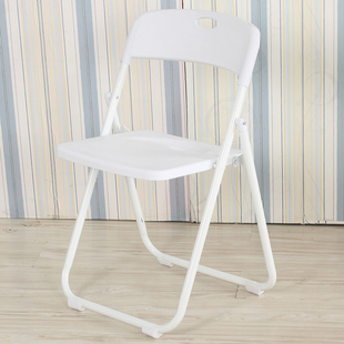 时尚简约折叠椅子白色，展会用椅椅子，会议宴会椅家用简易折叠椅