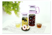 日本怡万家进口耐热玻璃大容量冷水壶果汁，壶牛奶壶凉水杯套装