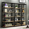 北欧经济型置物架，简易客厅创意隔板简约钢木书架，组合展架书柜