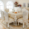 定制桌布长方形客厅现代简约素色，餐桌椅套布艺套装，欧式家用椅子套