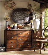 梳妆台斗柜美式家具乡村风格做旧仿古环保漆实木定制