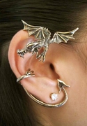 美国dragon◇手作复古守护巨龙耳袖口青铜，无需穿孔耳饰耳夹