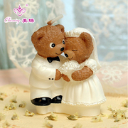 结婚纪念婚礼用品奖品浪漫创意蜡烛送新人泰迪熊生日蛋糕蜡烛表白