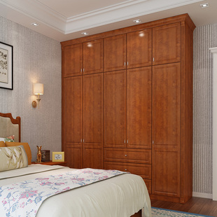 仟木源 欧式白色简约衣柜定制整体板式平开门多功能卧室家具