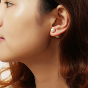 欧美耳钉女大牌气质s925纯银韩国珍珠，耳饰名媛简约双面耳环防过敏