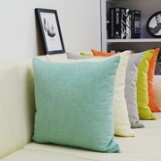 四季亚麻纯色沙发抱枕靠垫套不含芯，客厅腰靠枕床头大号靠背套定制