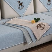 北欧纯色棉麻沙发垫布艺四季通用实木简约现代沙发套靠背巾坐垫子