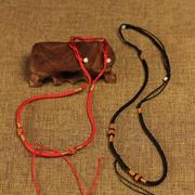 男女士毛衣链翡翠玉佩琥珀，蜜蜡吊坠挂绳手工，项链绳子编织红绳