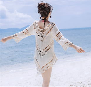夏海边度假沙滩裙比基尼罩衫镂空游泳衣外套沙滩防晒衣女泳装外搭