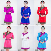 蒙古族服装女士蒙古袍生活装日常服民族演出服短裙酒店员工作服女