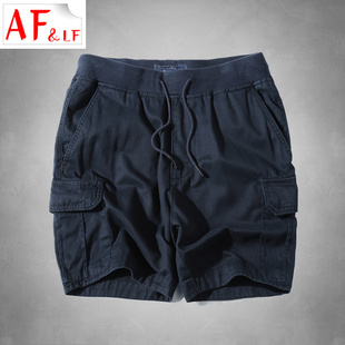 AF＆LF夏季美式工装短裤三四分多口袋休闲裤迷彩纯棉直筒宽松潮男