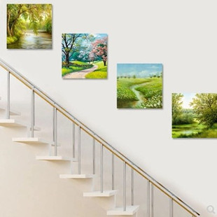 楼梯间走廊田园风景墙面装饰画客厅，过道壁画现代简约美式乡村挂画