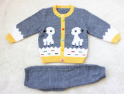 纯手工编织宝宝毛衣，手织捧针儿童，毛衣周岁满月宝宝生日开衫