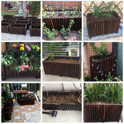 防腐木花箱长方形种菜盆户外阳台，种植箱特大花，槽定制碳化实木花盆