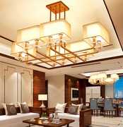 新中式吊灯 客厅灯现代中式灯具餐厅复古铁艺卧室书房灯饰水晶灯