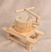 木磨盘儿童玩具实木制仿真模型 时来运转磨盘工艺品摆件玩具