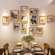 新欧式客厅照片墙简约现代创意组合相片挂墙公司实木大尺寸相框促
