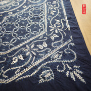 手工扎染布纯棉植物蓝染，民族田园风酒吧民宿，装饰195×145cm