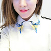 韩国初秋简约气质立体刺绣，飞鸟白色假领子，衬衫雪纺假领子