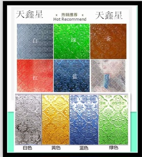 老式彩色海棠玻璃隔断中式仿古压花，满洲窗艺术玻璃屏风玄关可