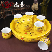 茶具套装家用客厅整套茶具青花瓷双层陶瓷简约功夫茶盘茶杯大茶壶