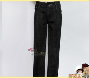 品牌 99%cotton 牛仔铅笔长裤 前后有口袋 碳黑色-S号(中腰74cm)