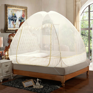 迷你屋蒙古包式蚊帐三面拉链开门无底不锈钢双人床用1.8米免安装