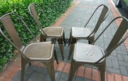 爱佳家具 铁艺餐椅 古铜铁皮椅 咖啡餐厅 创意铁椅 工业风金属椅