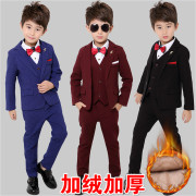 男童西装套装三件套韩版3秋冬季加绒4儿童小西装5男孩花童礼服6岁