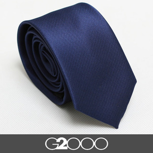 男士领带 男商务正装真丝韩版窄款6cm深蓝色结婚领带女