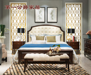 欧式美式古典家具新美式(新美式)纯实木fw98-1大床有1.5床头柜床尾凳白色