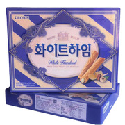 韩国进口零食crown可拉奥奶油夹心，蛋卷284g克丽安榛子瓦威化饼干